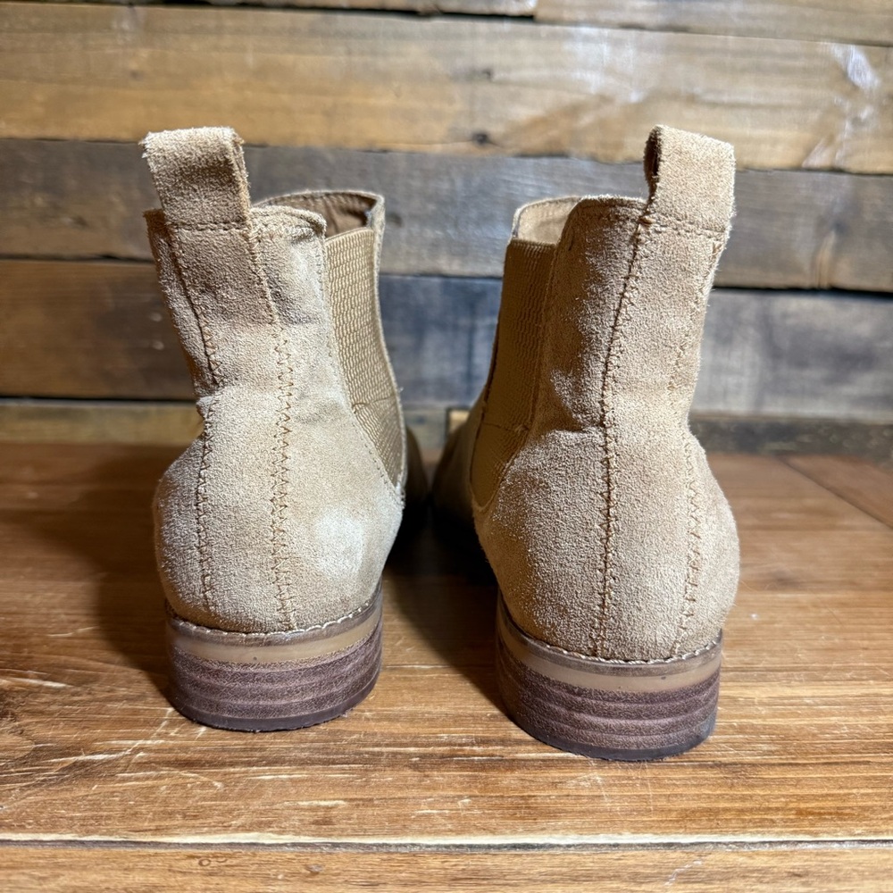Toms Ella Chelsea Suede Low Heel Bootie Shoes Womens Size‎ 9.5 Tan - Picture 4 of 8
